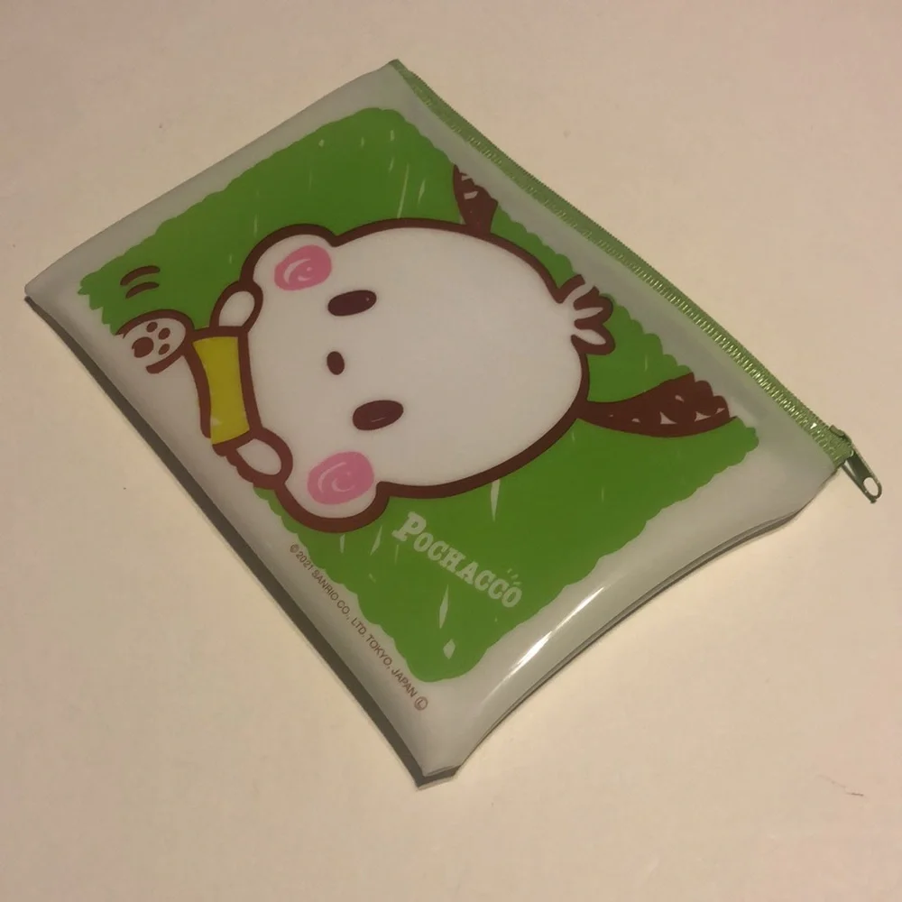 🟢 2021 Sanrio Pochacco Pencils Case POCHACCO SLIM FLAT ZIPPER POUCH Tokyo Japan